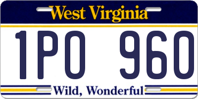 WV license plate 1PO960