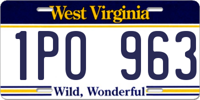 WV license plate 1PO963