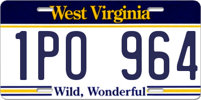 WV license plate 1PO964