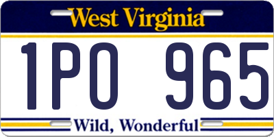 WV license plate 1PO965