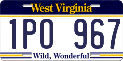 WV license plate 1PO967