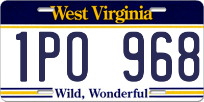 WV license plate 1PO968