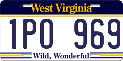 WV license plate 1PO969
