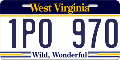 WV license plate 1PO970