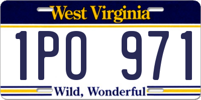 WV license plate 1PO971
