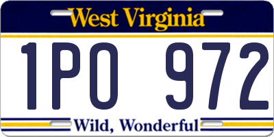 WV license plate 1PO972