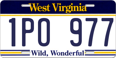 WV license plate 1PO977