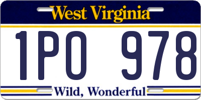 WV license plate 1PO978
