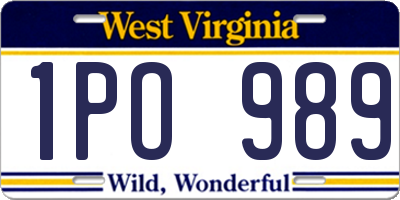WV license plate 1PO989