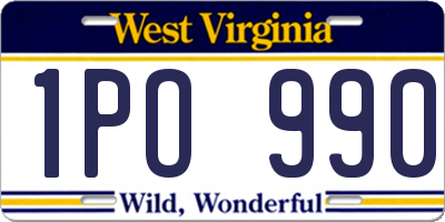 WV license plate 1PO990