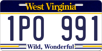 WV license plate 1PO991