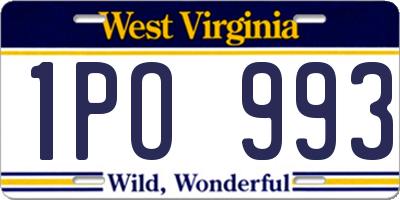WV license plate 1PO993