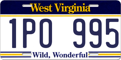WV license plate 1PO995