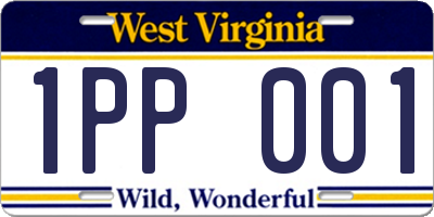 WV license plate 1PP001
