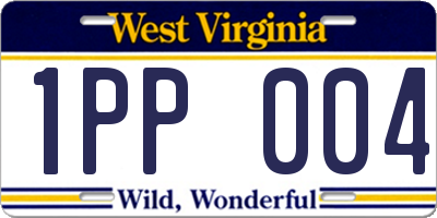 WV license plate 1PP004