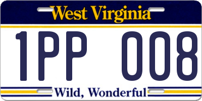 WV license plate 1PP008