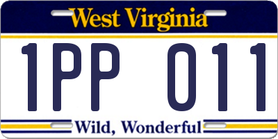 WV license plate 1PP011