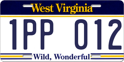 WV license plate 1PP012