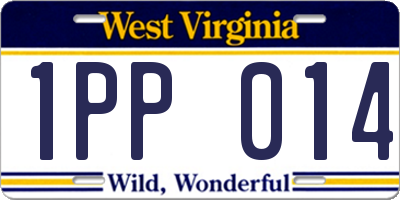 WV license plate 1PP014