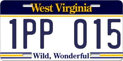 WV license plate 1PP015
