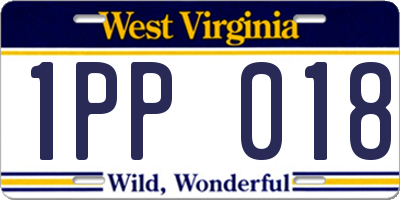 WV license plate 1PP018