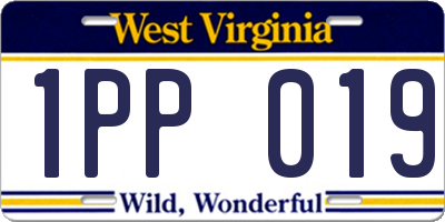 WV license plate 1PP019