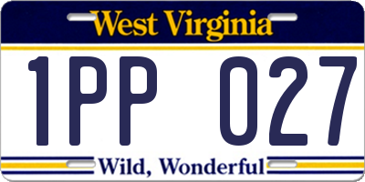 WV license plate 1PP027
