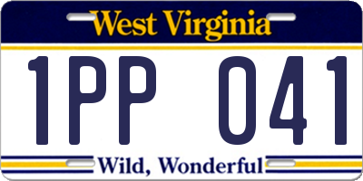 WV license plate 1PP041