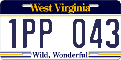 WV license plate 1PP043
