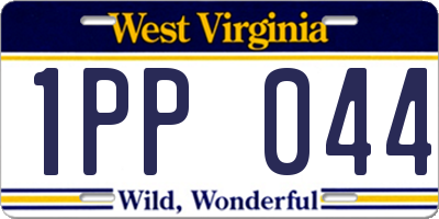 WV license plate 1PP044