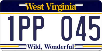 WV license plate 1PP045