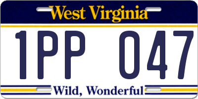 WV license plate 1PP047