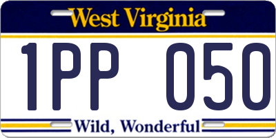WV license plate 1PP050