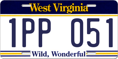 WV license plate 1PP051