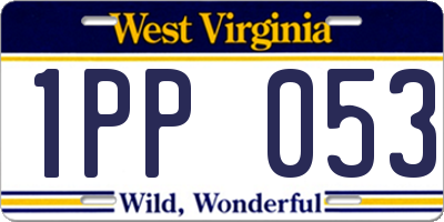 WV license plate 1PP053