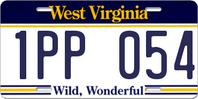 WV license plate 1PP054