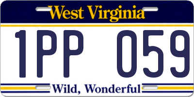 WV license plate 1PP059