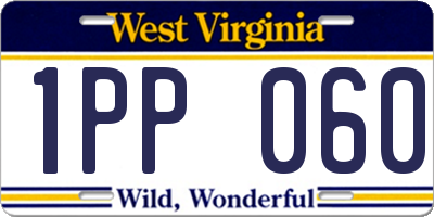 WV license plate 1PP060