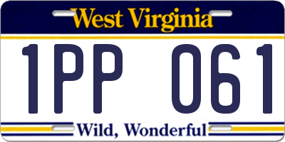 WV license plate 1PP061