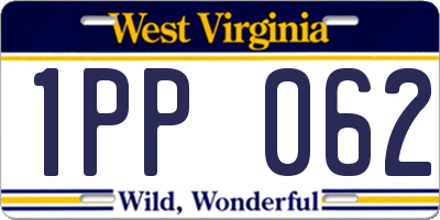 WV license plate 1PP062