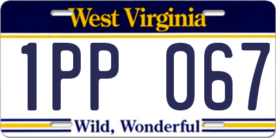 WV license plate 1PP067