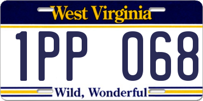 WV license plate 1PP068