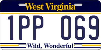 WV license plate 1PP069