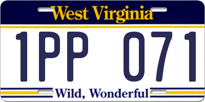WV license plate 1PP071