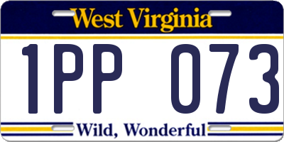 WV license plate 1PP073