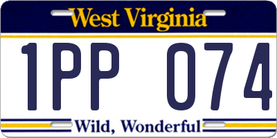 WV license plate 1PP074