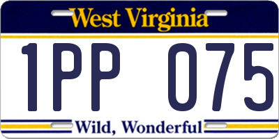 WV license plate 1PP075