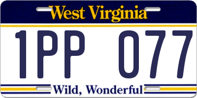 WV license plate 1PP077