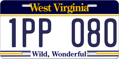 WV license plate 1PP080
