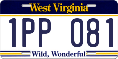WV license plate 1PP081